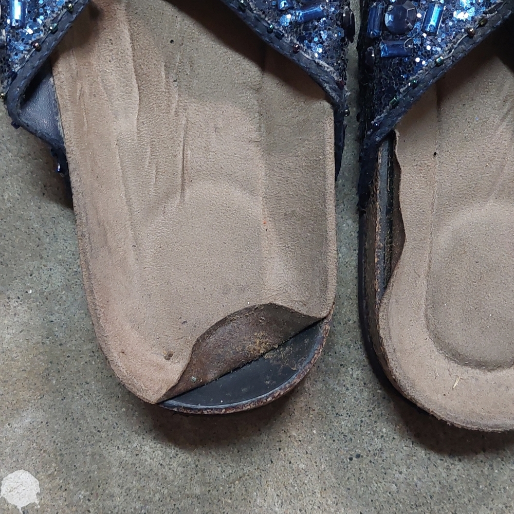 Gorgeous jeweled thong sandal, Size: 9M, color: Navy Blue - Picture 4 of 7